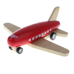 Mini jouet en bois propulsé par friction d'avion de retour en arrière pour le cadeau d'enfants rouge