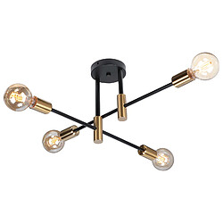 Stoex Plafonnier Moderne 4 Lumières Lampe de Plafond en Métal Noir Plafonniers D'Intérieur E27 Pour Salle de Bain Chambre Couloir Salon 