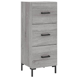 Maison Chic Buffet,Meuble de Rangement,commode pour salon,Cuisine Sonoma gris 34,5x34x180 cm Bois d'ingénierie -MN39730 pas cher