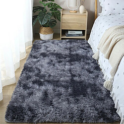 LUUCOZK Tapis moelleux et doux à poils longs pour chambre et salon-teinture gris foncé-80 cm de large x 160 cm de long