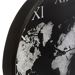 Atmosphera, Createur D'Interieur Horloge "Monde" noire, métal Diamètre 57 cm Atmosphera