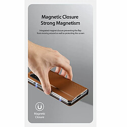 Riffi Étui livre magnétique série Dux Ducis Bril pour Samsung Galaxy Z Fold 4 F936B Marron pas cher