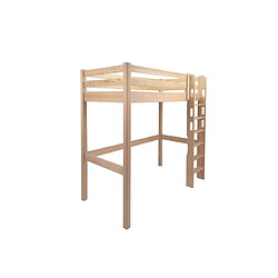 DECOPIN lit mezzanine couchage en 90 aneto - bois naturel 