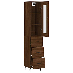 Avis vidaXL Buffet haut Chêne marron 34,5x34x180 cm Bois d'ingénierie