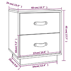 vidaXL Tables de chevet 2 pcs Blanc 40x34x45 cm Bois de pin massif pas cher