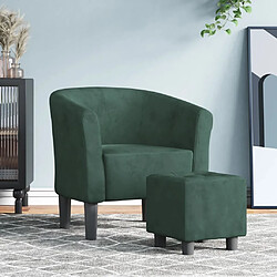 Maison Chic Fauteuil cabriolet et repose-pieds,Fauteuil luxe pour relax vert foncé velours -MN42191