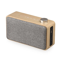 Universal Haut-parleur Bluetooth portable en bois Subwoofer sans fil Boîte stéréo support lecteur de musique | Haut-parleur portable (grain de bois jaune)