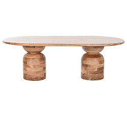 Pegane Table basse, table de salon en bois d'acacia coloris naturel -longueur 135 x profondeur 75 x Hauteur 45 cm