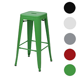 Mendler Tabouret de bar HWC-A73, pour comptoir, métal, style industriel, empilable ~ vert