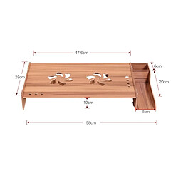 Avis Wewoo Support d'ordinateur portable Ordinateur en bois surélevé organisateur de bureau d'étagère moniteur avec le stockage clavier