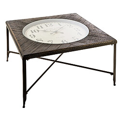 Atmosphera, Createur D'Interieur Table basse avec horloge Chrono - L. 91 x H. 46 cm - Gris