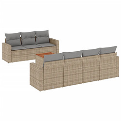 vidaXL Salon de jardin avec coussins 8 pcs beige résine tressée