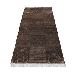 Avis Vidal Tapis de couloir en laine 198x79 brun Darya