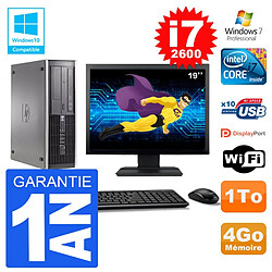 PC HP 6200 SFF Ecran 19" Intel i7-2600 RAM 4Go Disque 1To Graveur DVD Wifi W7 · Occasion 