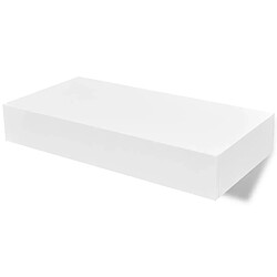 vidaXL Étagères murales avec tiroirs 2 pcs Blanc 48 cm