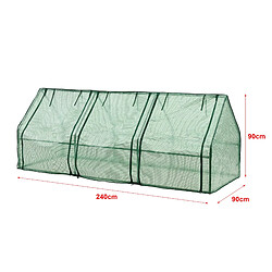 Avis Helloshop26 Châssis de jardin à 3 fenêtres en acier et polyéthylène 240 x 90 x 90 cm vert 03_0008265