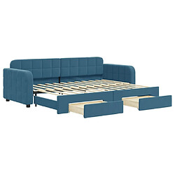 Maison Chic Lit d'appoint avec gigogne et tiroirs | Lit de jour | Lit de repos bleu 80x200 cm velours -GKD80734