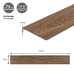 ML-Design Revêtement de sol en vinyle PVC planches à cliquer 4,62 m²/21 planches imperméable aspect bois pas cher