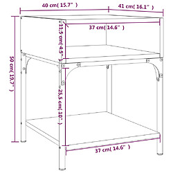 vidaXL Tables de chevet 2 pcs chêne marron 40x41x50 cm bois ingénierie pas cher