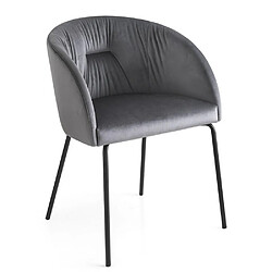 Inside 75 Chaise ROSIE SOFT structure métal assise gris cendre