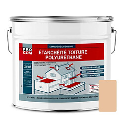 PRO COM Étanchéité toiture polyuréthane - Étanchéité toit terrasse, toit plat PROCOM-15 Kg-Beige (RAL 070 80 20) 