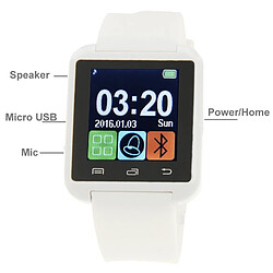 Acheter Wewoo Montre connectée blanc pour Android Téléphone Mobile, Appeler Appel de / Musique / Podomètre / Moniteur de Sommeil / Anti-perdus Bluetooth Santé Smartwatch 1.5 pouces Écran LCD