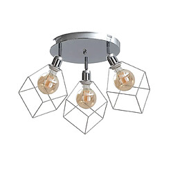 Lumière Ruben Spots de Plafond Grappes Argent, 32cm, 3x E27