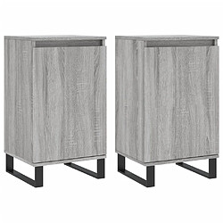 Maison Chic Ensemble de 2 Buffets,commode,console pour rangement sonoma gris 40x35x70 cm bois d'ingénierie -MN98439