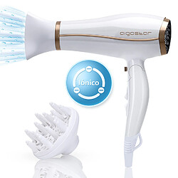 Aigostar Luna - Sèche-cheveux manche pliable professionnel ionique de 2200. 2 vitesses, 3 niveaux de temperatures + bouton air froid. Moteur AC longue durée.