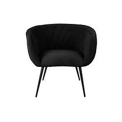 LEITMOTIV Fauteuil en velours Majestic - Noir