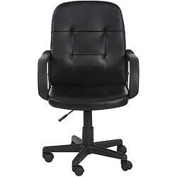 Helloshop26 Chaise de bureau pivotante avec hauteur réglable siège ergonomique en synthétique noir fauteuil de bureau pour ordinateur gamer 01_0000082 