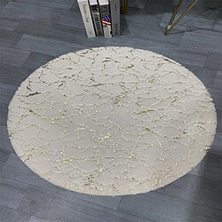 LUUCOZK Tapis moelleux en fausse fourrure Tapis à poils longs pour chambre à coucher SalonChambre-Beige-Rond 60cm 