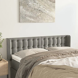 Maison Chic Tête de lit scandinave avec oreilles,meuble de chambre Gris clair 147x16x78/88 cm Velours -MN83979