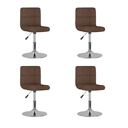 vidaXL Chaises pivotantes à manger lot de 4 marron tissu