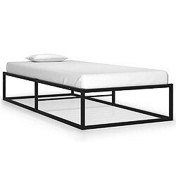 vidaXL Cadre de lit sans matelas noir métal 100x200 cm