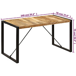 vidaXL Table à manger 140x70x75 cm Bois de manguier massif pas cher