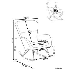 Avis Beliani Fauteuil à bascule Bouclé Crème ANASET