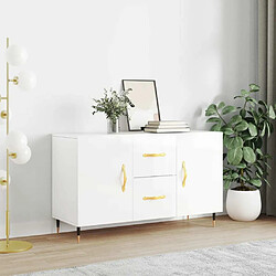 Maison Chic Buffet,Meuble de Rangement,commode pour salon,Cuisine blanc brillant 100x36x60 cm bois d'ingénierie -MN68635