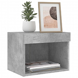 Acheter Maison Chic Table de chevet murale - Table de Nuit avec lumières LED gris béton