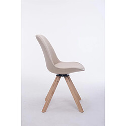 Avis Decoshop26 Chaise de salle à manger x1 chaise visiteur assise pivotant à 360° en tissu crème piètement en bois carré clair 10_0003474