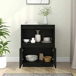 Avis Maison Chic Buffet,Meuble de Rangement,commode pour salon,Cuisine Noir 60x34x75 cm Bois massif de pin -MN57031