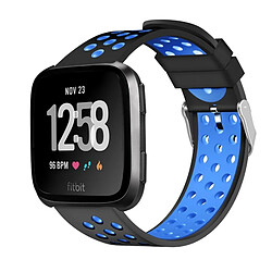 Wewoo Pour Fitbit Versa Simple Bracelet De Montre En Silicone Noir + Bleu