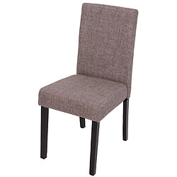 Mendler Lot de 4 chaises de séjour Littau ~ tissu gris, pieds foncés