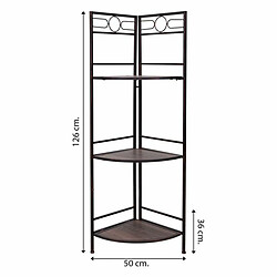 Étagère d'Angle Alexandra House Living Noir Doré Métal Bois MDF 36 x 126 x 50 cm pas cher