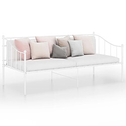 vidaXL Cadre de canapé-lit sans matelas blanc métal 90x200 cm