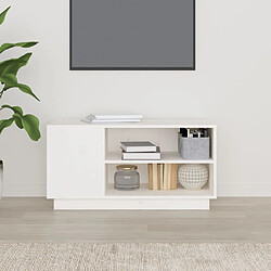 Avis Maison Chic Meuble TV scandinave - Banc TV pour salon Blanc 80x35x40,5 cm Bois de pin massif -MN72050