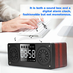 Avis ComfortXL Enceinte bluetooth mini sans fil avec réveil et horloge, haut-parleur portable pour carte, basse puissante, grain de bois rouge