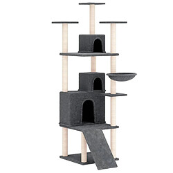 Arbre à chat avec griffoirs,niche pour chat en sisal Gris foncé 175 cm -MN17731