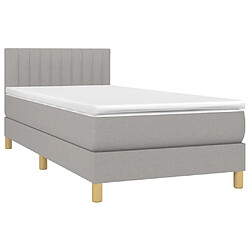 Acheter Sommier à lattes et matelas LED,Cadre à lattes de lit pour Adulte Gris clair 100x200 cm Tissu -MN88661