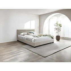 Vente-Unique Lit 180 x 200 cm - Tissu - Beige - FAUSTIN